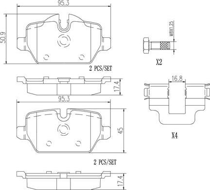 Brembo P06037N - Тормозные колодки, дисковые, комплект avtokuzovplus.com.ua