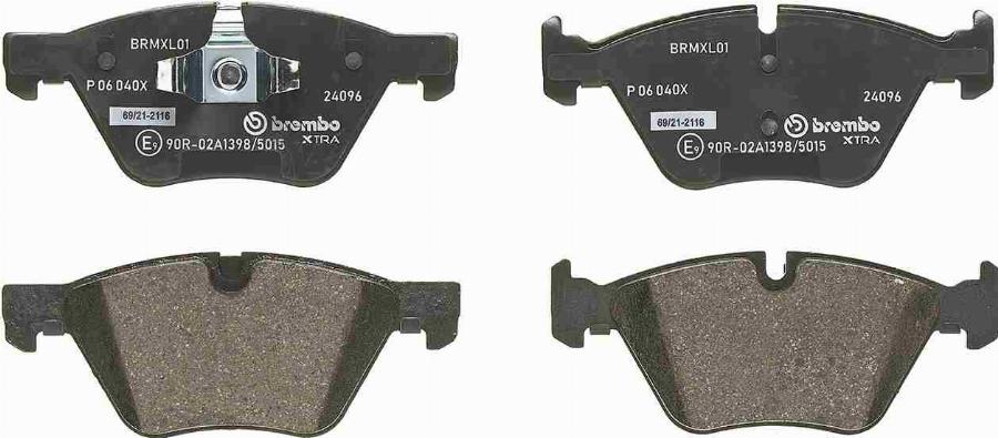 Brembo P 06 040X - Гальмівні колодки, дискові гальма autocars.com.ua