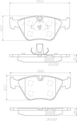 Brembo P06043N - Тормозные колодки, дисковые, комплект avtokuzovplus.com.ua