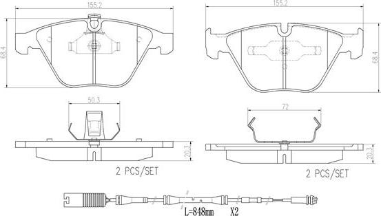 Brembo P06045N - Гальмівні колодки, дискові гальма autocars.com.ua