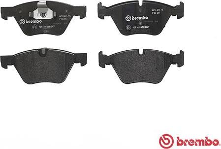 Brembo P 06 057 - Тормозные колодки, дисковые, комплект avtokuzovplus.com.ua