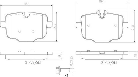 Brembo P06061N - Гальмівні колодки, дискові гальма autocars.com.ua