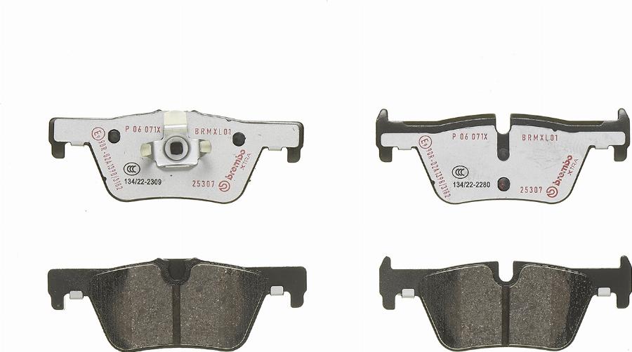 Brembo P 06 071X - Гальмівні колодки, дискові гальма autocars.com.ua