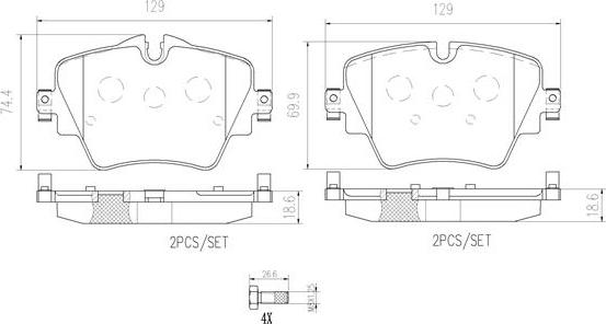 Brembo P06093N - Гальмівні колодки, дискові гальма autocars.com.ua