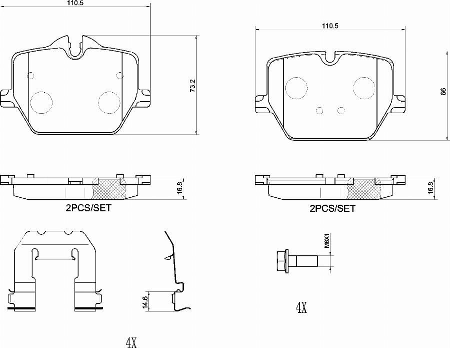 Brembo P06116N - Гальмівні колодки, дискові гальма autocars.com.ua