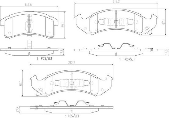 Brembo P07002N - Тормозные колодки, дисковые, комплект avtokuzovplus.com.ua