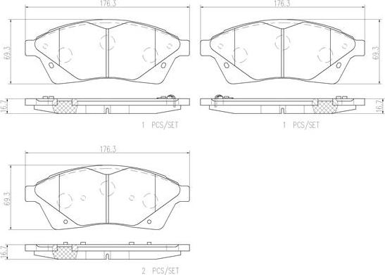 Brembo P09010N - Гальмівні колодки, дискові гальма autocars.com.ua