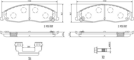 Brembo P09011N - Гальмівні колодки, дискові гальма autocars.com.ua