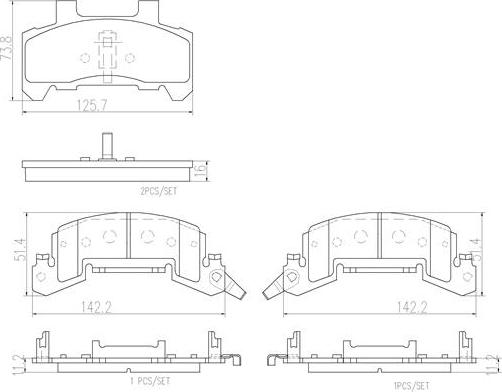 Brembo P10020N - Тормозные колодки, дисковые, комплект autodnr.net