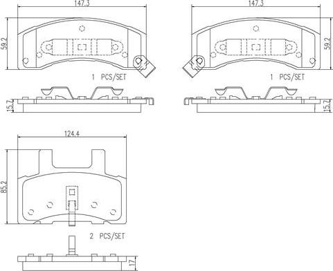 Brembo P10022N - Гальмівні колодки, дискові гальма autocars.com.ua