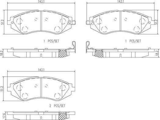 Brembo P10032N - Гальмівні колодки, дискові гальма autocars.com.ua