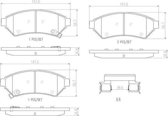 Brembo P10033N - Гальмівні колодки, дискові гальма autocars.com.ua