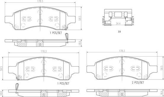 Brembo P10049N - Гальмівні колодки, дискові гальма autocars.com.ua