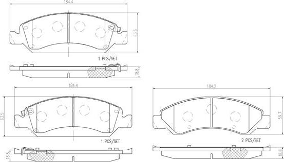 Brembo P10058N - Гальмівні колодки, дискові гальма autocars.com.ua