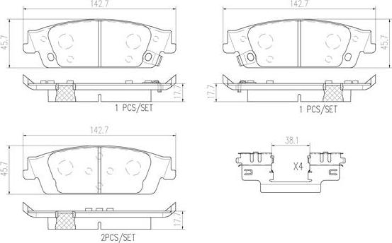 Brembo P10068N - Гальмівні колодки, дискові гальма autocars.com.ua