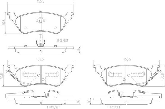 Brembo P11014N - Тормозные колодки, дисковые, комплект avtokuzovplus.com.ua