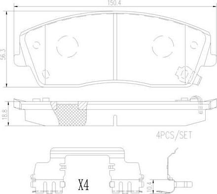 Brembo P11041N - Гальмівні колодки, дискові гальма autocars.com.ua