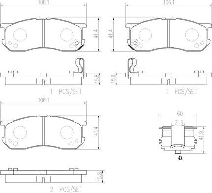 Brembo P16016N - Гальмівні колодки, дискові гальма autocars.com.ua