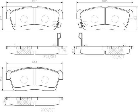 Brembo P16018N - Гальмівні колодки, дискові гальма autocars.com.ua