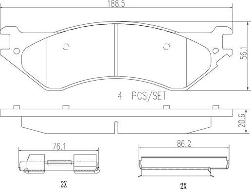 Brembo P18016N - Гальмівні колодки, дискові гальма autocars.com.ua