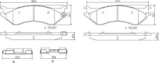 Brembo P18023N - Гальмівні колодки, дискові гальма autocars.com.ua