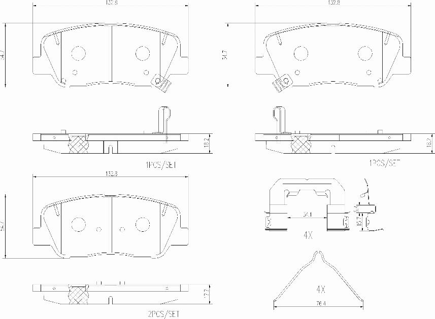 Brembo P 19 001 - Гальмівні колодки, дискові гальма autocars.com.ua