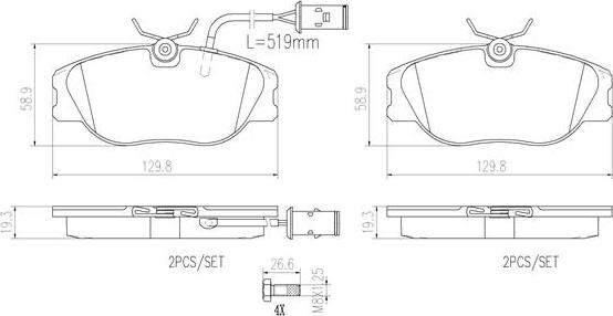 Brembo P23041N - Тормозные колодки, дисковые, комплект autodnr.net