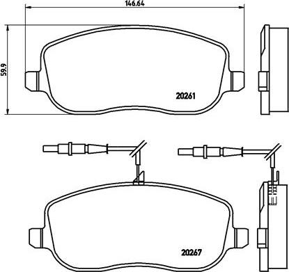 Brembo P 23 090 - Тормозные колодки, дисковые, комплект avtokuzovplus.com.ua