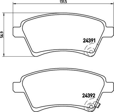 Brembo P 23 105 - Гальмівні колодки, дискові гальма autocars.com.ua