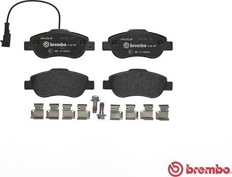 Brembo P 23 107 - Гальмівні колодки дискові autocars.com.ua