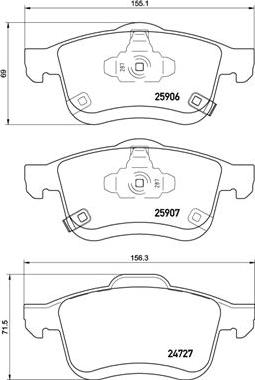 Brembo P 23 155 - Гальмівні колодки, дискові гальма autocars.com.ua