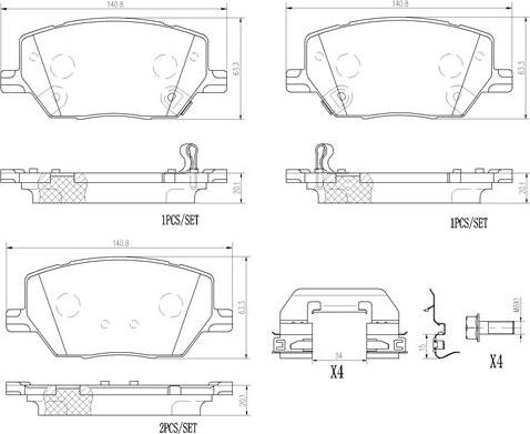 Brembo P23164N - Гальмівні колодки, дискові гальма autocars.com.ua