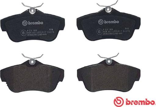 Brembo P 23 189 - Гальмівні колодки, дискові гальма autocars.com.ua