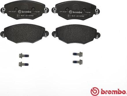 Brembo P 24 060 - Гальмівні колодки, дискові гальма autocars.com.ua