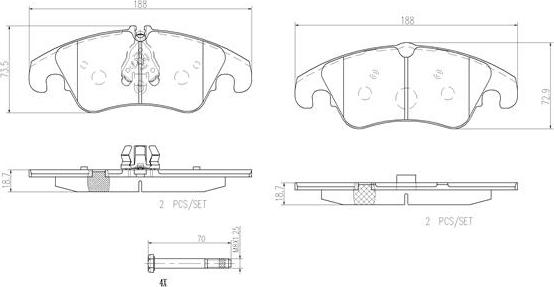 Brembo P24074N - Гальмівні колодки, дискові гальма autocars.com.ua