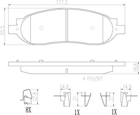 Brembo P24118N - Тормозные колодки, дисковые, комплект avtokuzovplus.com.ua