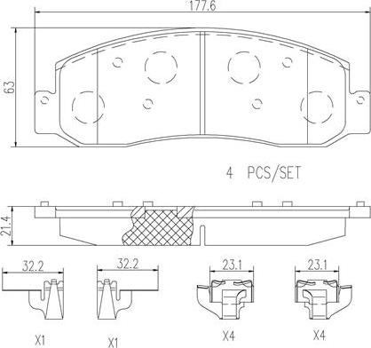 Brembo P24130N - Тормозные колодки, дисковые, комплект avtokuzovplus.com.ua