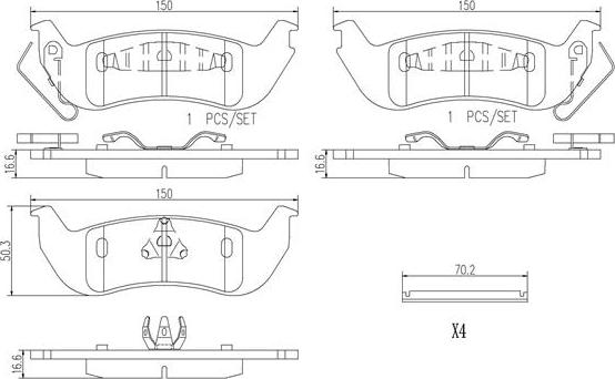 Brembo P24137N - Тормозные колодки, дисковые, комплект avtokuzovplus.com.ua