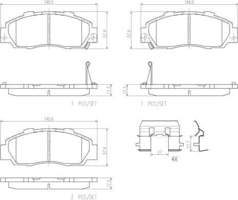 Brembo P28026N - Гальмівні колодки, дискові гальма autocars.com.ua