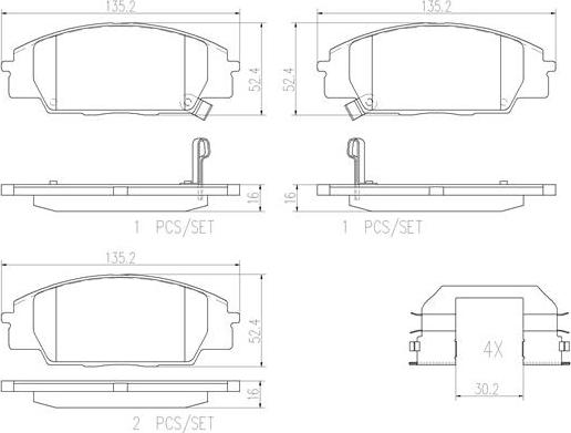 Brembo P28032N - Гальмівні колодки, дискові гальма autocars.com.ua