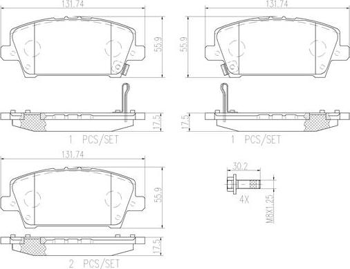 Brembo P28037N - Гальмівні колодки, дискові гальма autocars.com.ua