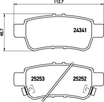 Brembo P 28 062 - Тормозные колодки, дисковые, комплект avtokuzovplus.com.ua