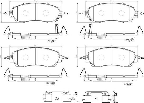 Brembo P28101N - Гальмівні колодки, дискові гальма autocars.com.ua