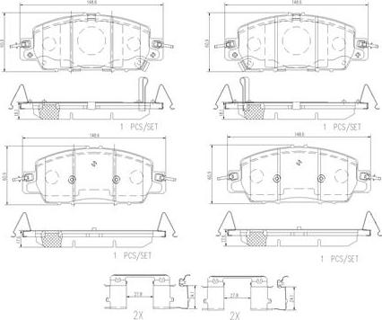 Brembo P28108N - Тормозные колодки, дисковые, комплект avtokuzovplus.com.ua