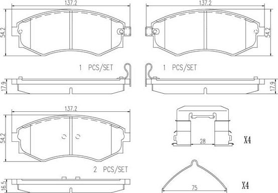 Brembo P30048N - Гальмівні колодки, дискові гальма autocars.com.ua