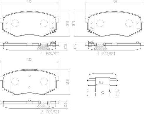 Brembo P30055N - Гальмівні колодки, дискові гальма autocars.com.ua