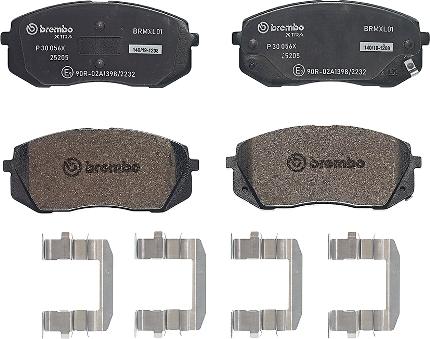 Brembo P 30 056X - Гальмівні колодки, дискові гальма autocars.com.ua