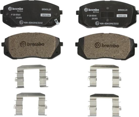 Brembo P 30 056X - Гальмівні колодки, дискові гальма autocars.com.ua