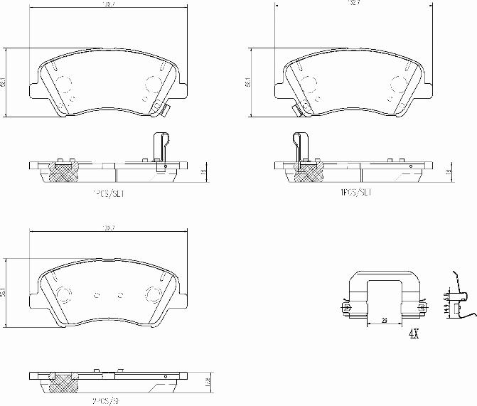 Brembo P30098N - Гальмівні колодки, дискові гальма autocars.com.ua