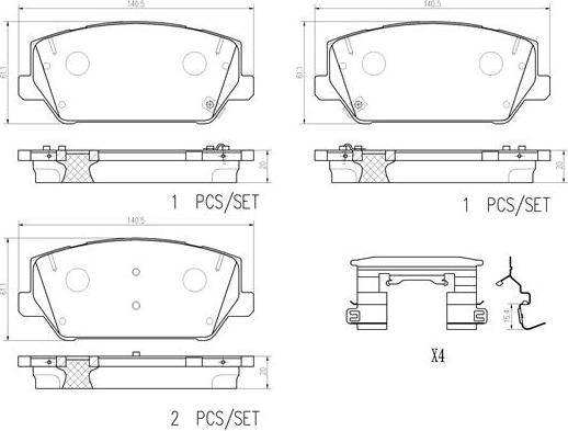 Brembo P30102N - Гальмівні колодки, дискові гальма autocars.com.ua